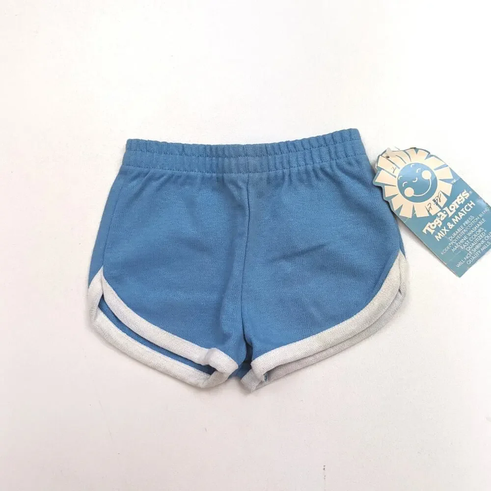 Vintage Tog-a-longs Shorts Children's Sz 2T Blue Track Shorts 80s